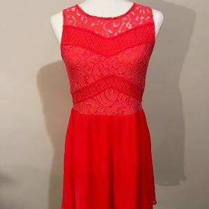 Coral lace dress